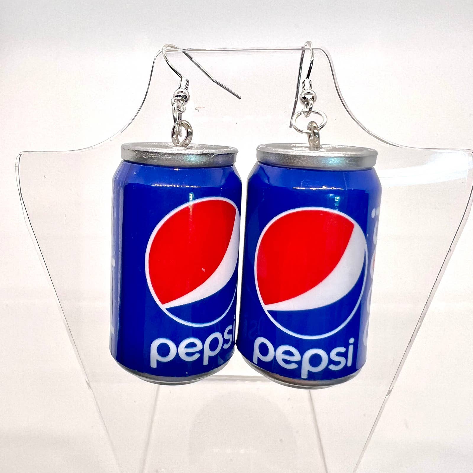 Large Pepsi Can Earrings - Cola Earrings - Pop Earrings - Soda Earrings